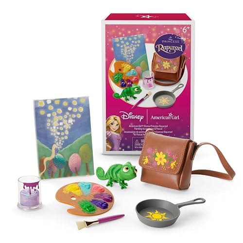 American Girl, Disney, Rapunzel, 18-inch Doll Painting Accessories, Pascal Figurine, 7 Pieces, Ages 6+ - Image 1