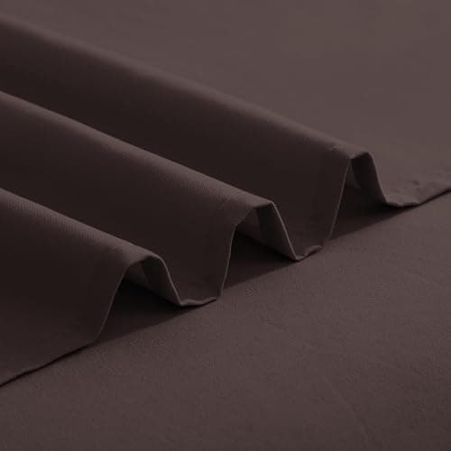 Elegant Comfort Luxurious 1500 Premium Hotel Quality Microfiber Three Line Embroidered Softest 4-Piece Bed Sheet Set, Wrinkle and Fade Resistant, Twin/Twin XL, Chocolate Brown thumbnail 6