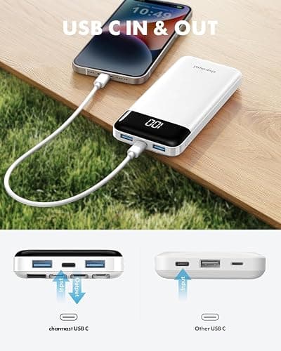 Charmast Portable Charger with Built in Cables, Power Bank with Cords Wires, Slim 10000mAh Travel Battery Pack 6 Outputs 3 Inputs 3A Fast Charging for Samsung Google Pixel LG Moto iPhone iPad thumbnail 8