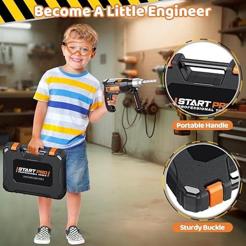 OCHIDO Kids Tool Set with Tool Box & Electronic Toy Drill, 41PCS Toddler Tool Set Kids Construction Toys for Ages 3,4,5,6,7,8, Kid Tools Boy Toys for Boys Christmas Birthday Gifts thumbnail 5