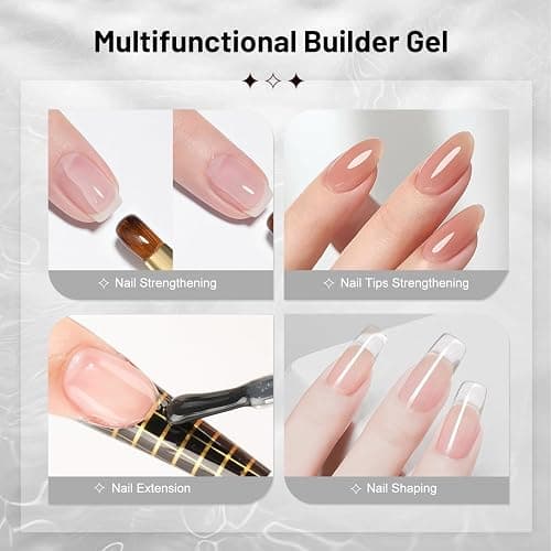 JODSONE Builder Gel for Nails,2Pcs 16.5ml Builder Gel Nail Polish for Thickening Strengthener Building Extension Nail Thickening Solution and Nail Art Design Gift for Women thumbnail 3