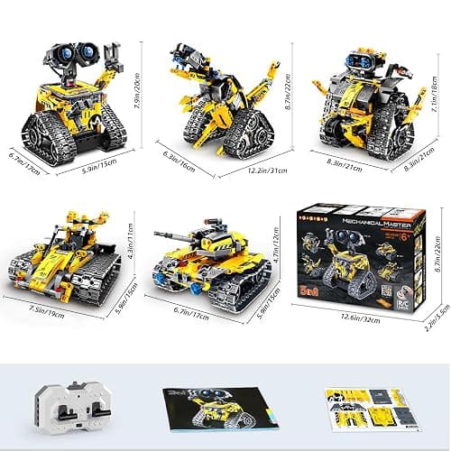 HOGOKIDS Robot Building Toys for Kids - 5 in 1 Remote & APP Controlled Building Set | RC Wall/Engineer Robot/Mech Dinosaur STEM Toys for Boys Girls Age 6 7 8 9 10 11 12+ Year Old (520 Pcs) thumbnail 3