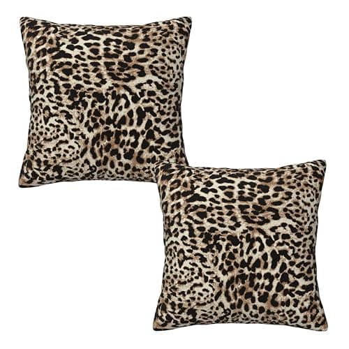 Sanghing Leopard Print Throw Pillow Covers 18x18 in Sets of 2 Modern Farmhouse Cheetah Print Pillow Cover Home Decorative Pillowcase Cushion Cover for Living Room Cushion Sofa Bed thumbnail 9