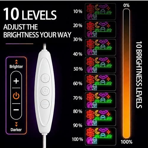 Halloween Neon Sign,Corner Ghost Decor,L-Shaped,15.7 * 12.9inch,USB Powered | Halloween Ghost Light, Hanging Sign for Window/Wall/ Door,Halloween Decorations with Bat/Moon/Cobweb, No Batteries Required thumbnail 4