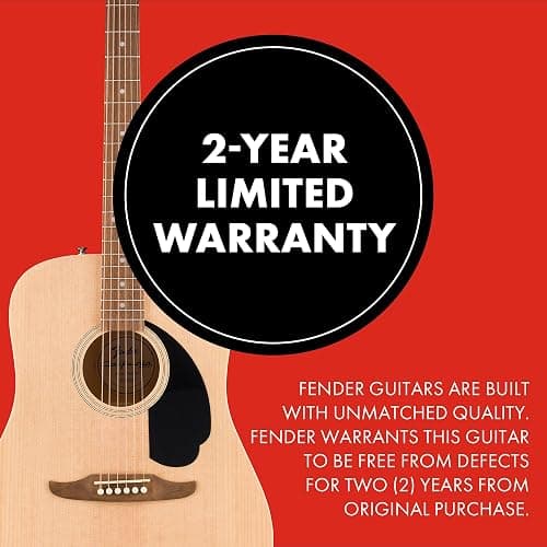 Fender California Debut Redondo Dreadnought Acoustic Guitar, Spruce Top, Black Pickguard, Natural thumbnail 5