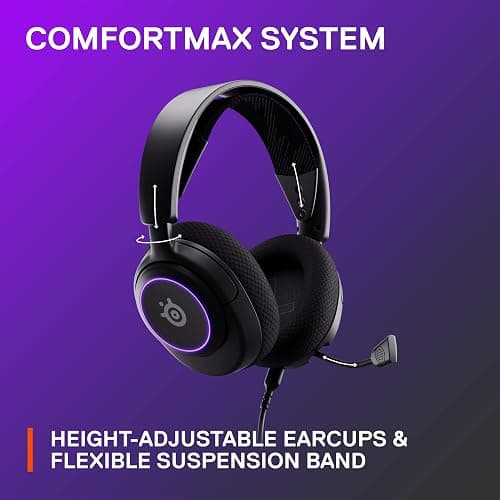 SteelSeries New Arctis Nova 3 Multi-Platform Gaming Headset - Signature Arctis Sound - ClearCast Gen 2 Mic - PC, PS5/PS4, Xbox Series X|S, Switch, Mobile,Black thumbnail 7