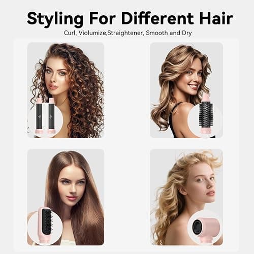 Atopskins 5-in-1 Blow Dryer Brush & Auto-Wrap Air Styler Set | Hot Air Styler with Auto-Wrap Curlers, Volumizing Round Brush & Hair Dryer Brush for Wet to Dry Styling thumbnail 5