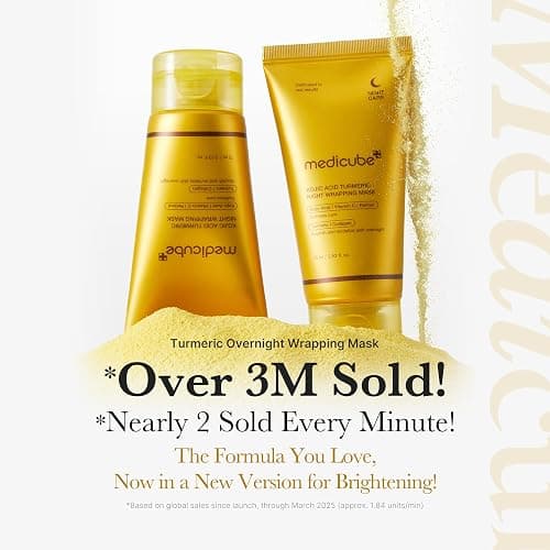 medicube Kojic Acid Turmeric Overnight Wrapping Peel Off Mask – Brightens & Defends Against Skin Stress for a Clear, Glowing Complexion, Korean Skincare, 2.53 fl. oz. thumbnail 2