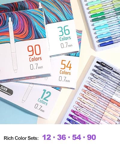 Xipan Acrylic Colored Pens Set, 54 Colors Retractable Gel Ink Pens, 0.7mm Fine Point Colorful Pen for Black Paper, Rock, Glass, Fabric and Art Crafts Supplies, Color Pen for Journaling Note Taking thumbnail 8