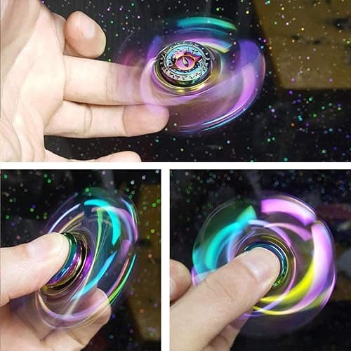 Phoenix Cool Fidget Hand Spinners Dragon Wing Finger Spinner Metal Focus Stainless Steel Fingertip Gyro Stress Relief Spiral Twister Toy Party Favors Birthday Gift for Kids Adults(Rainbow) thumbnail 3
