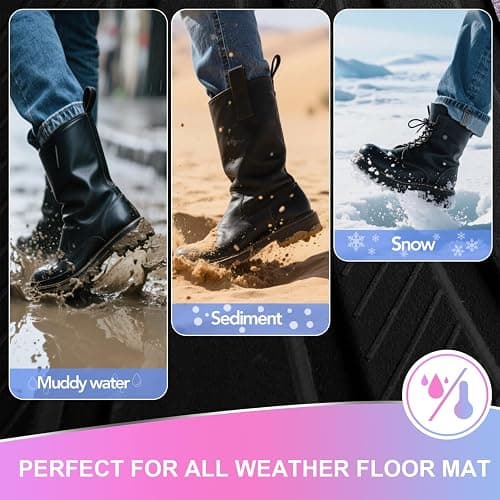 Road Comforts Car Floor Mats Full Set – Front & Rear Car Floor Mats with Aluminum Design, Anti-Slip Backing, All-Weather Protection, Trim-to-Fit Car Mats for Most Sedans, SUVs & Vans - Glitter thumbnail 8