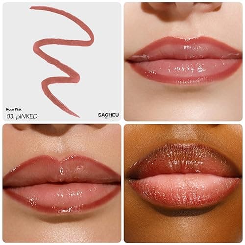 Sacheu Lip Liner Stay-N - Peel Off Lip Stain. Long Lasting Matte Lip Tattoo, Transfer Proof Lipstain Infused with Hyaluronic Acid & Vitamin E, for All Skin Types. Vegan and Cruelty-Free, p-INKED - 0.12 Fl Oz (Pack of 1) - p-INKED thumbnail 4