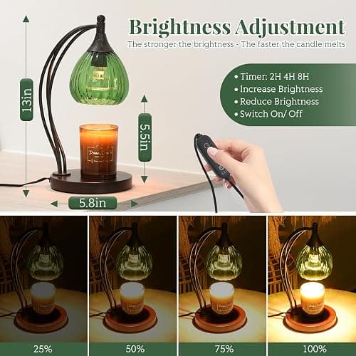 Candle Warmer Lamp, Electric Candle Warmer with Timer Dimmer - for Scented Jar Candles - Melter Lamp for Housewarming Gifts New Home Decor thumbnail 2