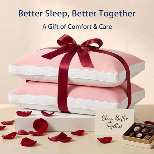 MEELUS Silky Soft Pillows Queen Size Set of 2, Reversible Down Alternative Bed Pillows, Skin Friendly Cool Fabric for Hair & Skin, Luxury Hotel Quality, Cooling Pink, 20 x 30 Inches thumbnail 4