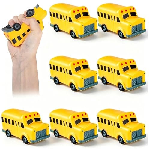 8Pcs School Bus Stress Toys, Slow Rising Squishy Toys for Anxiety Relief | Yellow Bus Party Favors for Kids, Classroom Rewards, Back to School Gifts, Driver Appreciation, Bulk Prizes - Image 1