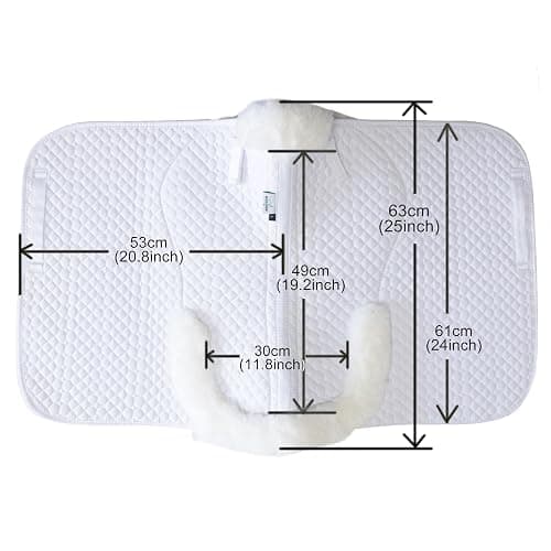 Woolous Dressage Saddle Pad, English Saddle Pad with Sheepskin Trim, Lambskin Wool Fleece Lining, Square Saddle Pad for Equestrian Riding, Comfortable & Shock Absorbing thumbnail 4