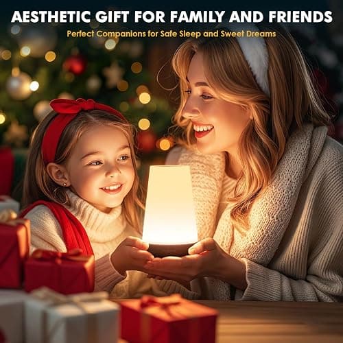Auxmir Night Light, LED Touch Bedside Table Lamp, Remote Control Dimmable Light with RGB Color Changing, USB Rechargeable, Portable Lamp for Children, Kids, Bedroom, Living Room, Camping thumbnail 10