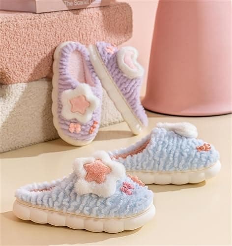 CZQAGCL Cute Women's Star Plush Slippers - Warm Indoor & Outdoor Slippers thumbnail 3