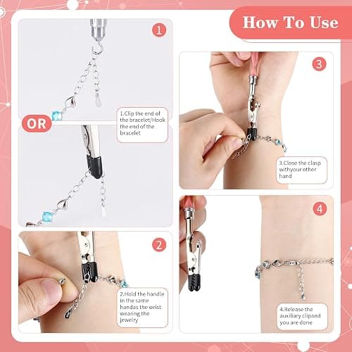 2 in 1 Bracelet Helper Tool -WIFORT Bracelet Helper to Put on Yourself, Quick Release Fastening Jewelry Clasp Helpers,Bracelet Assist Tool with Hook for Necklace, 197mm Extended Design thumbnail 5