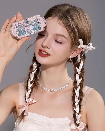 Swan Ballet 6-farbige Make-up-Palette, Lidschatten, Rouge, Hervorhebung und Kontur, Flower Know Make-up-Palette mit 4 matten + 2 schimmernden neutralen Farbtönen (Pink Swan) thumbnail 4
