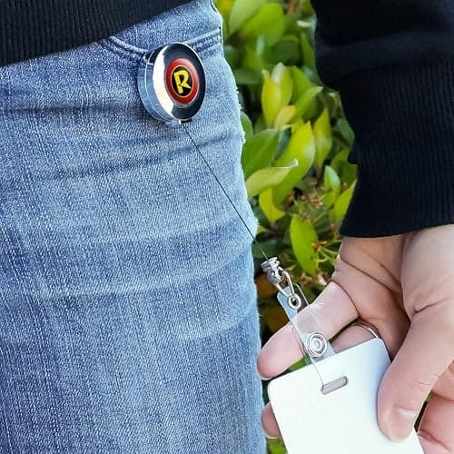 Batman Robin Logo Retractable Reel Premium Metal Chrome Badge ID Card Holder Clip thumbnail 2