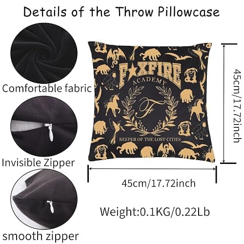 WCGXKO Book Lover Gift Academy Keeper of The Lost Cities Bookish Pillowcase Bookish Bookworm Gift (Academy Pc) thumbnail 3