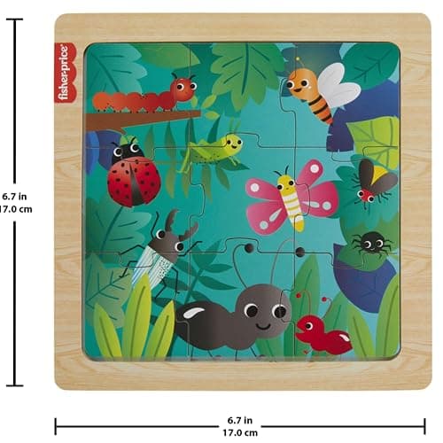 Fisher-Price Wooden Jungle Friends Puzzle Baby Toy for Kids 2 Years and Up thumbnail 2