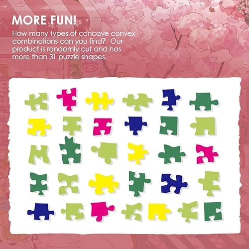 MOMIBOOK 1000 Piece Puzzle for Adults Jigsaw Puzzles of Streets Full of Cherry Blossoms, Painting Image Flower Street Difficult Challenging Hard Impossible Puzzle Unique Christmas Birthday Gifts thumbnail 6