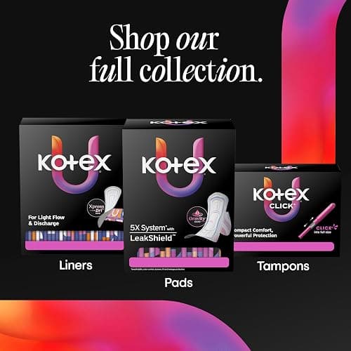 Kotex Ultra Thin Pads with Wings, Heavy Absorbency, 46 Count (Packaging May Vary) thumbnail 7