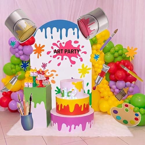 Resholder 20 Pcs Art Paint Party Decorations Large Cardstock Cutout | DIY Photo Backdrop Prop, Paint Bucket Palette Brush Painting Splatter Cutout, Back to School Birthday Classroom Supplies - Image 1