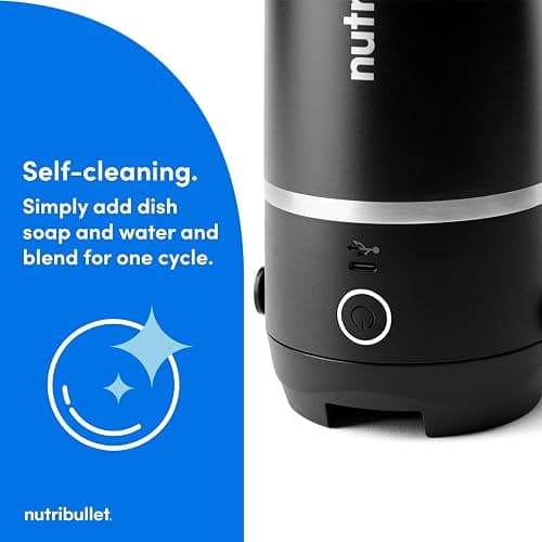 nutribullet Flip Portable Blender with Insulated Cup, Cordless, Black, NBPB50350AK thumbnail 8