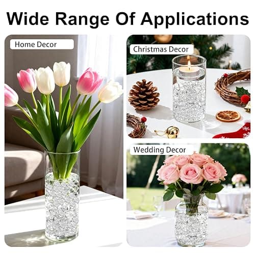 FALAMON 140,000 Clear Beads for Vases, Transparent Vase Filler, Christmas Decoration, Wedding Centerpiece, Floating Candles, Floral Decoration thumbnail 4
