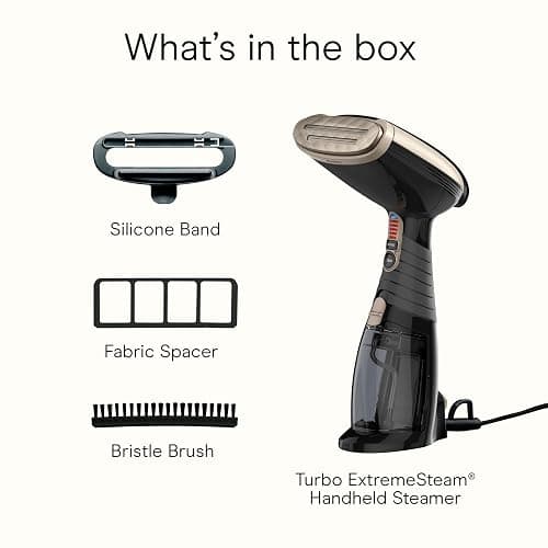 Conair Handheld Garment Steamer for Clothes, Turbo ExtremeSteam 1875W Fabric Steamer, Portable Handheld Design, Strong Penetrating Steam, Amazon Exclusive, Black thumbnail 8