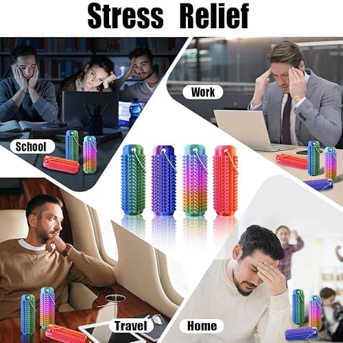 Little Pain Ouchies Fidget (4PCS), Pain Stim Fidget Toy for Adults & Teens, 3D Printed Spiky Grippie Stim Keychain, Sensory Toy for Stress Relief & Focus, Office Workers Novelty Gifts for Men (Laser) thumbnail 3
