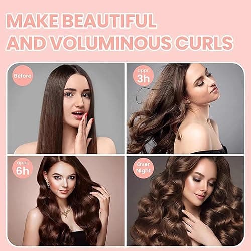 ZKSM Heatless Curls Overnight Hair Curlers to Sleep in,Heatless Hair Curler Velvet, Overnight Blowout Rods Heatless Curls for Short Long Hair All Hair Types Styling Tools Brown（4PCS） thumbnail 5