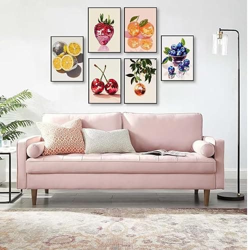 6Pcs Disco Fruit Wall Art funky fruit wall decor pictures Kitchen Poster Preppy Trendy Prints Strawberry lemon cherry Painting Artwork for Living Room Bathroom Girls Room Decoration 8x10in - Poster - 10L"x8W" thumbnail 2