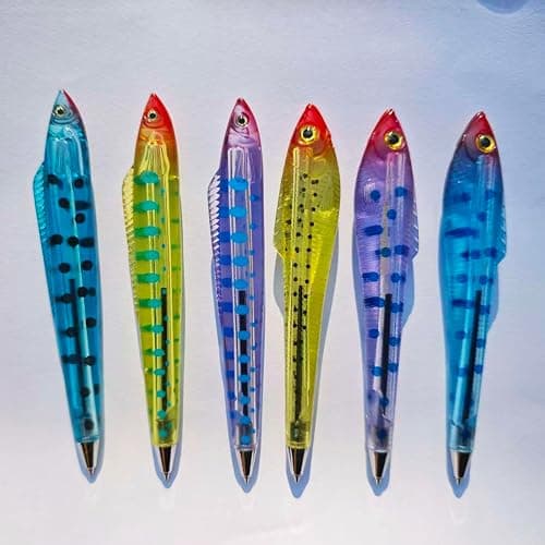 Senroce 6 Packs Novelty Sardine Fish Pens, Cute Fish Pens, Fun Fish-Shaped Ballpoint Pens, Creative Stationery for School, Office, Adults, Gift & Daily Writing thumbnail 4