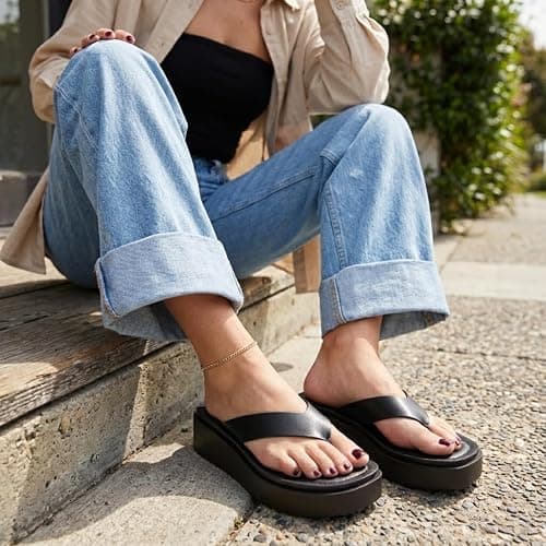 CUSHIONAIRE Pippin Chunky Platform Flip Flops, Stylish Wedge Flip Flops for Women with Cushioned Footbed and Durable Sole thumbnail 3