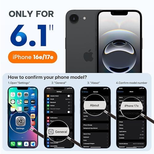 Miracase Compatible with iPhone 16e Case/iPhone 17e Case, [Soft Anti-Scratch Microfiber Lining], Liquid Silicone Shockproof Drop Protection Phone Case for iPhone 16e/17e, Black thumbnail 2