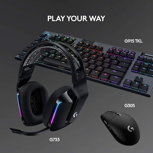 Logitech G733 Lightspeed Wireless Gaming Headset, Suspension Headband, Lightsync RGB, Blue VO!CE Mic, PRO-G Audio – Black, Gaming Headset Wireless, PC, PS5, PS4, Switch Compatible thumbnail 8