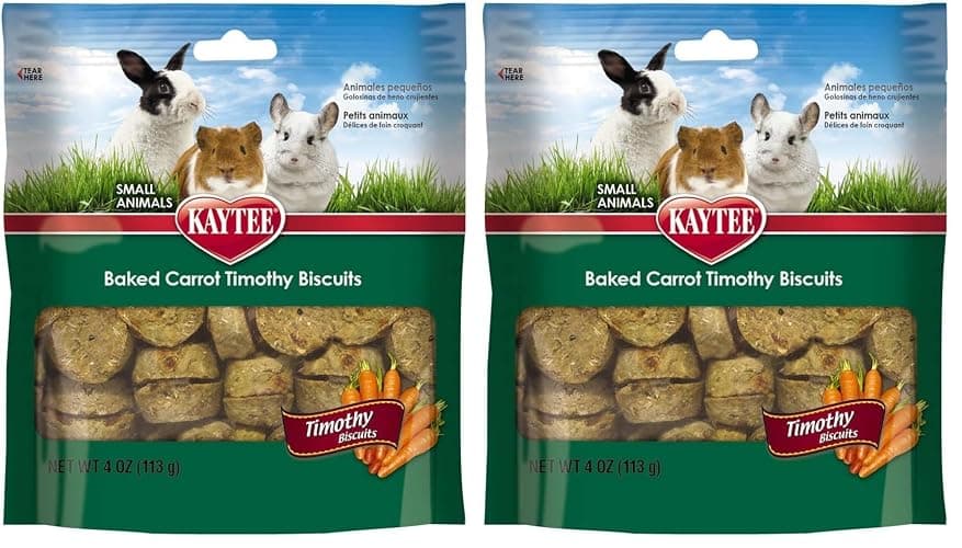 Kaytee Timothy Biscuits Baked Treat for Pet Guinea Pigs, Rabbits & Other Small Animals, Carrot, 4 oz (Pack of 2) - Image 1