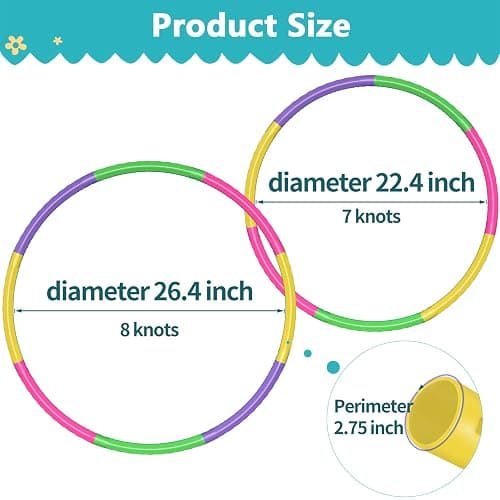 2 Pack Color Hoop - Size & Length Adjustable, Plastic Toys for Kids & Party Games, Gymnastics & Dog Agility Equipment, Christmas Wreath thumbnail 4