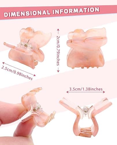 Sequins Butterfly Hair Clips - 12PCS Small Clamps for Thin Hair Styling Accessories, Classic Claws for Women & Girls thumbnail 2