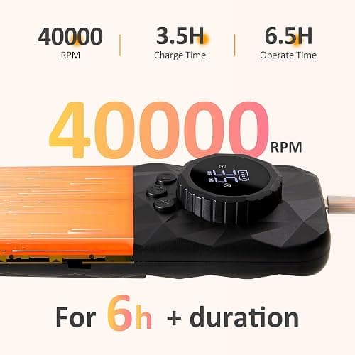 Sunvivi Electric Nail Drill , 40000RPM Powerful Electric Nail File Portable Nail Drill with 11 Drill Bits Rechargeable Efile for for Acrylic Nails Gel Polishing thumbnail 7