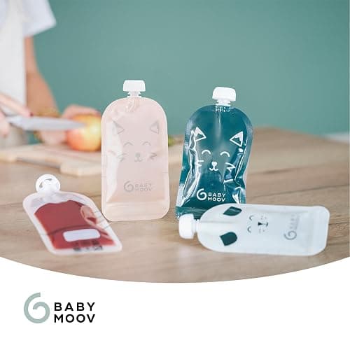 Babymoov 20 Gourdes Réutilisables pour Bébé et Enfant, Contenance 150ml, en Plastique Recyclé, sans BPA, 100% Hermétiques, Surface Réinscriptible thumbnail 6