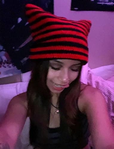 SINSEN Women's Cat Beanie Crochet Hats with Ears Knitted Winter Warm Elastic Cap Slouchy for Girls Adults Kids thumbnail 3