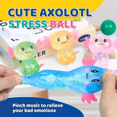 8 Pack Slow Rising Stress Ball, Cute Axolotl Stretchy Fidget Toys for Kids Adults, Stress Relief Stress Ball for Anxiety Relief, Ideal for Autistic Kids thumbnail 4