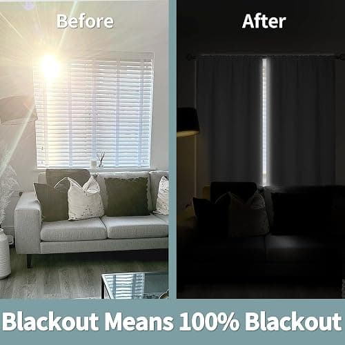 BGment White Blackout Curtains for Bedroom 63 Inch Long - Thermal Insulated Black Out Curtains Room Darkening Soundproof Rod Pocket Window Curtains for Living Room, Each Drape Panel 52 Inch Wide thumbnail 3