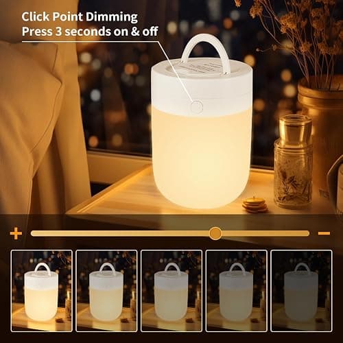 Small Kids Night Light, 13 Color Dimmable LED Lamp, Portable Stepless Dimming, Color Changing Touch Nursery Lamp, Rechargeable Toddler Night Light thumbnail 5