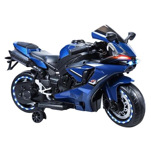 12V Electric Motorcycle for Kids, Kids' Electric Dirt Bike with Training Wheels, Motorcycle for 3-8 Year Olds,Bikes for with LED Lights, Up to 9 MPH - Image 1